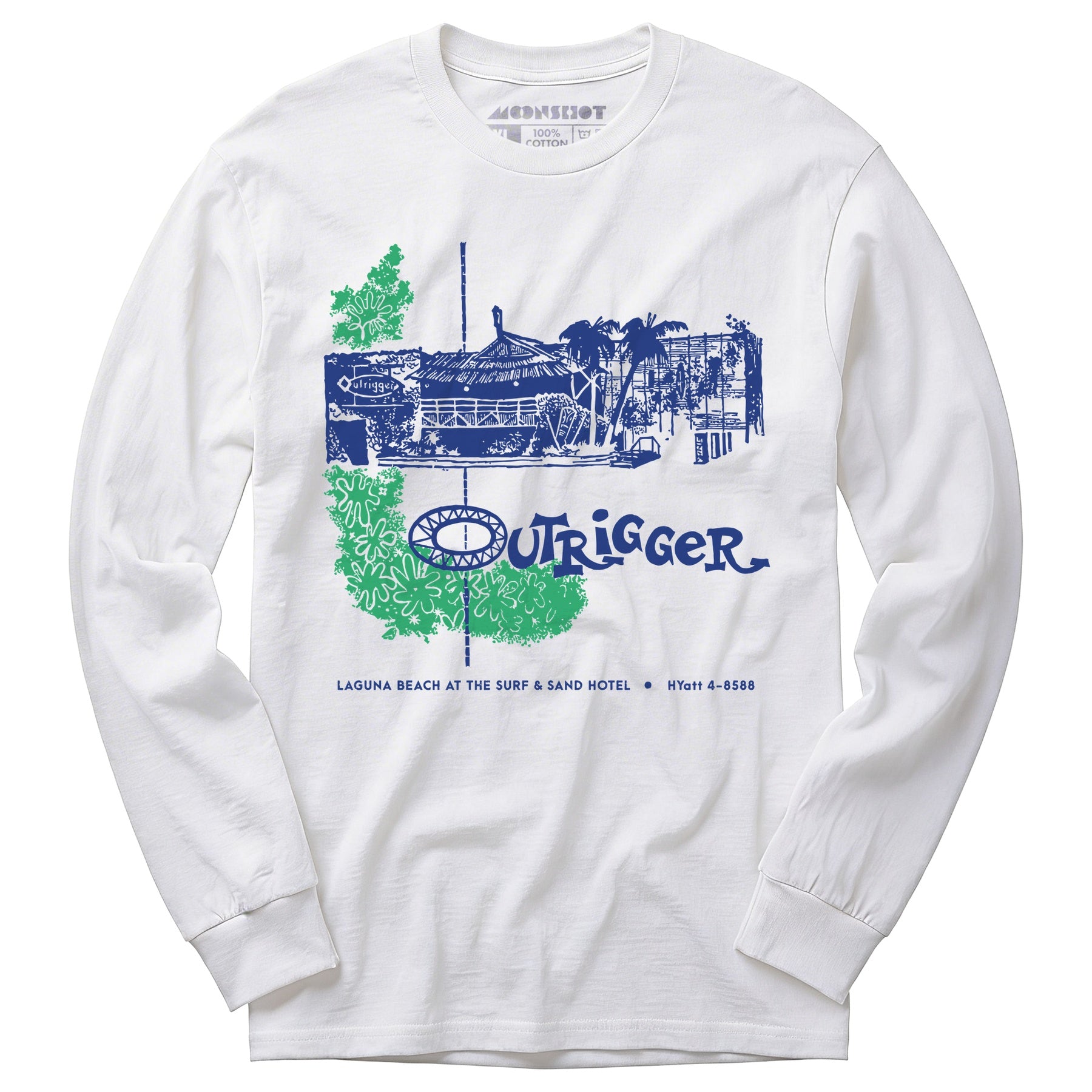 Billingsley's Outrigger v2 - Laguna Beach, CA - Vintage Tiki Bar - Long Sleeve T-Shirt