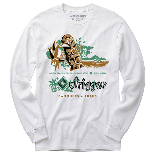 Billingsley's Outrigger v3 - Laguna Beach, CA - Vintage Tiki Bar - Long Sleeve T-Shirt