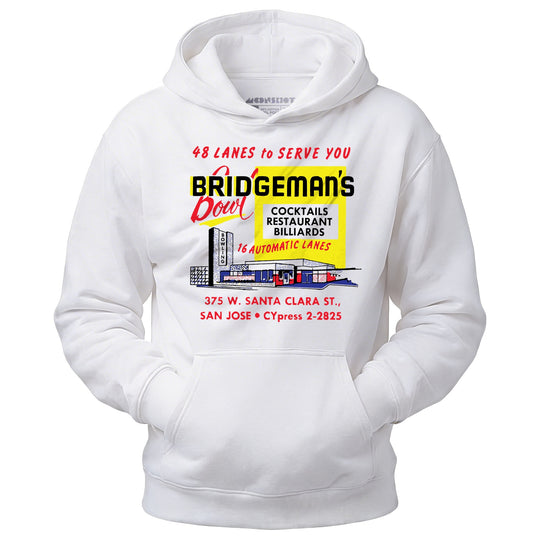 Bridgeman's Bowl - San Jose, CA - Vintage Bowling Alley - Unisex Hoodie