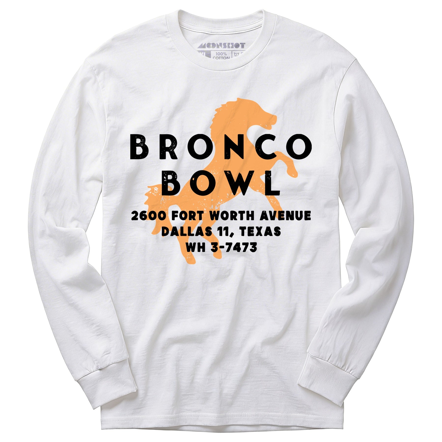 Bronco Bowl - Dallas, TX - Vintage Bowling Alley - Long Sleeve T-Shirt