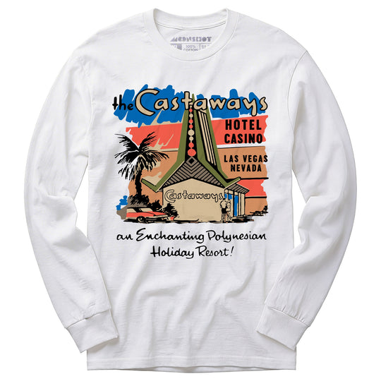 Castaways Polynesian Resort Hotel - Vintage Las Vegas - Long Sleeve T-Shirt
