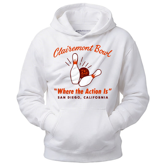 Clairemont Bowl - San Diego, CA - Vintage Bowling Alley - Unisex Hoodie