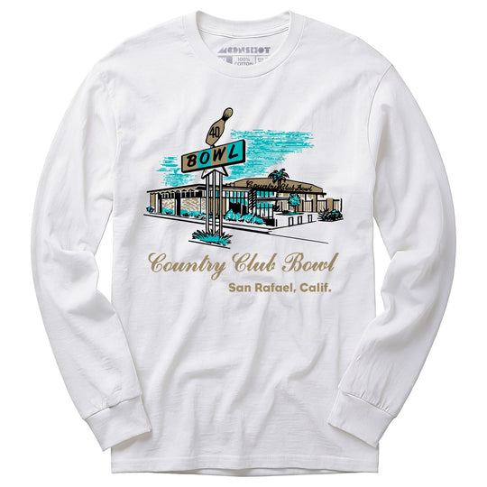 Country Club Bowl - San Rafael, CA - Vintage Bowling Alley - Long Sleeve T-Shirt