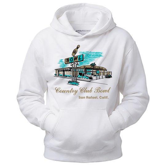 Country Club Bowl - San Rafael, CA - Vintage Bowling Alley - Unisex Hoodie