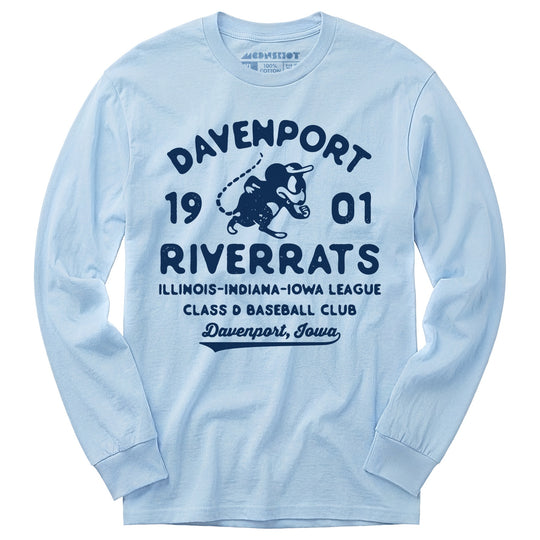 Davenport River Rats - Iowa - Vintage Defunct Baseball Teams - Long Sleeve T-Shirt