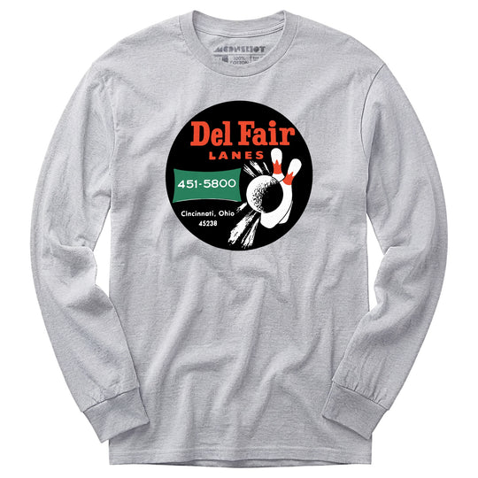 Del Fair Lanes - Cincinnati, OH - Vintage Bowling Alley - Long Sleeve T-Shirt
