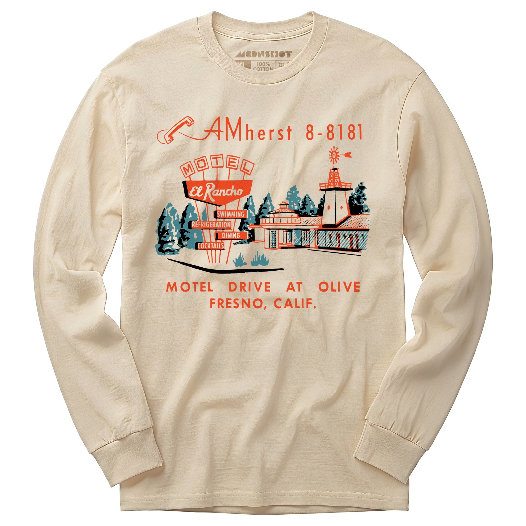 El Rancho Motel - Fresno, CA - Vintage Motel - Long Sleeve T-Shirt