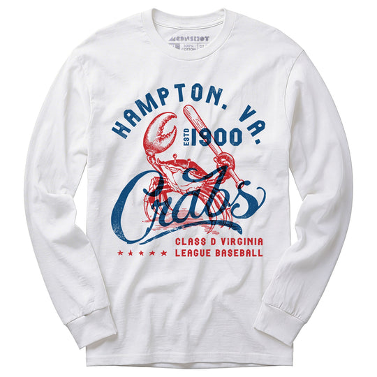 Hampton Crabs - Virginia - Vintage Defunct Baseball Teams - Long Sleeve T-Shirt