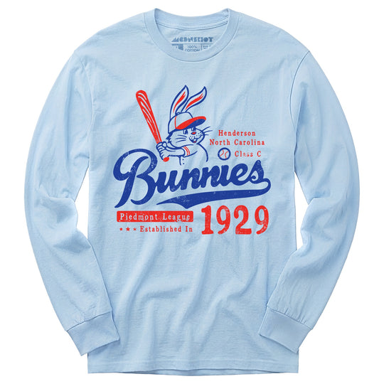 Henderson Bunnies - North Carolina - Vintage Defunct Baseball Teams - Long Sleeve T-Shirt