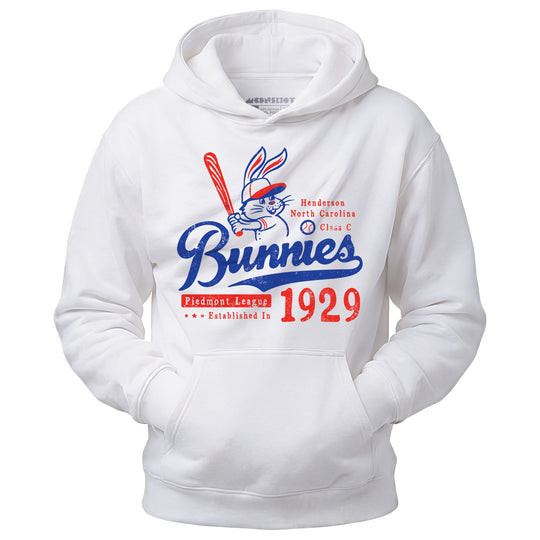 Henderson Bunnies - North Carolina - Vintage Defunct Baseball Teams - Unisex Hoodie