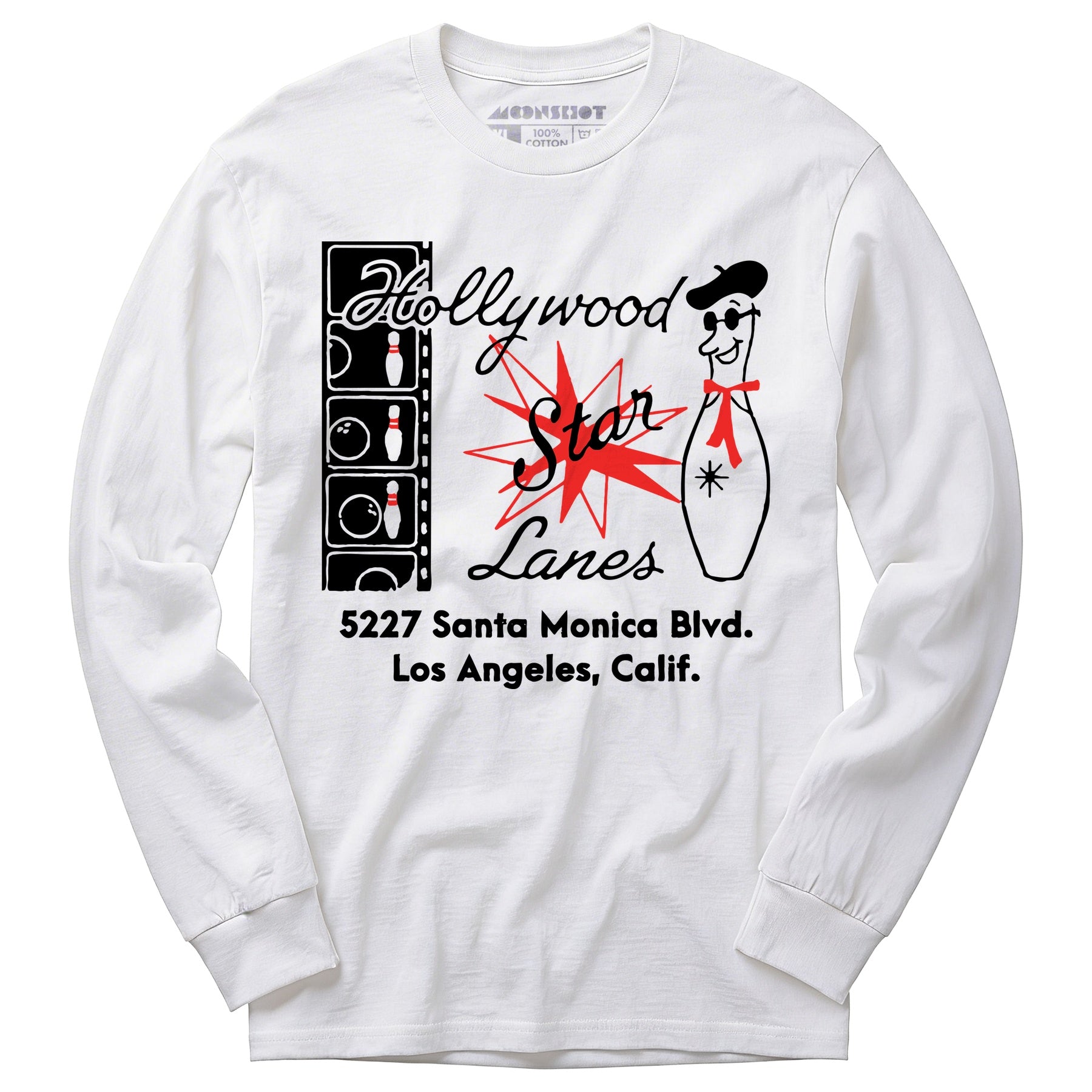 Hollywood Star Lanes - Los Angeles, CA - Vintage Bowling Alley - Long Sleeve T-Shirt