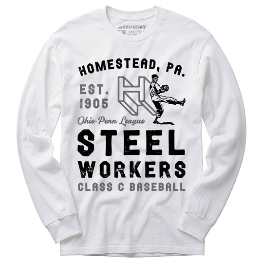 Homestead Steel Workers - Pennsylvania - Vintage Defunct Baseball Teams - Long Sleeve T-Shirt