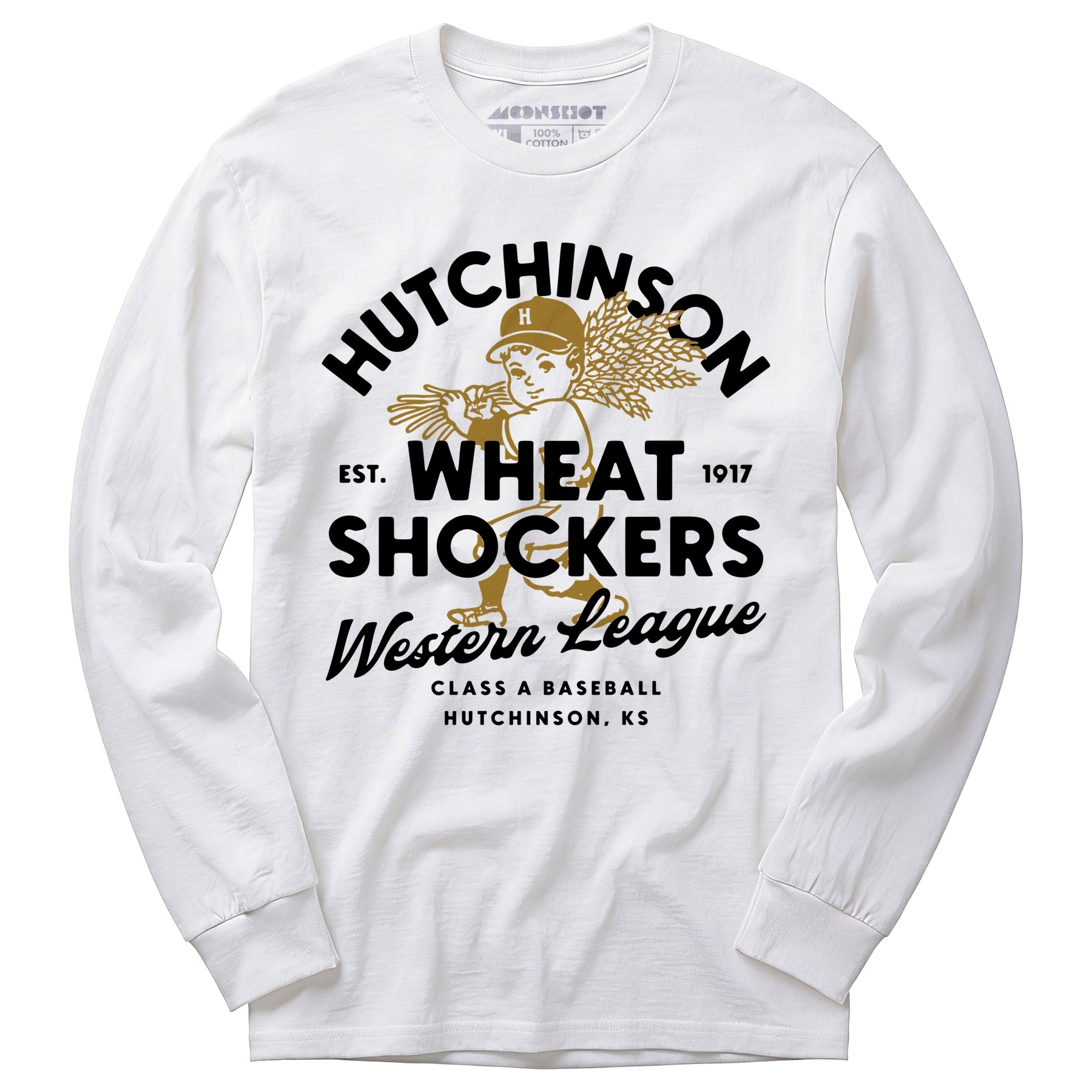 Hutchinson Wheat Shockers - Kansas - Vintage Defunct Baseball Teams - Long Sleeve T-Shirt