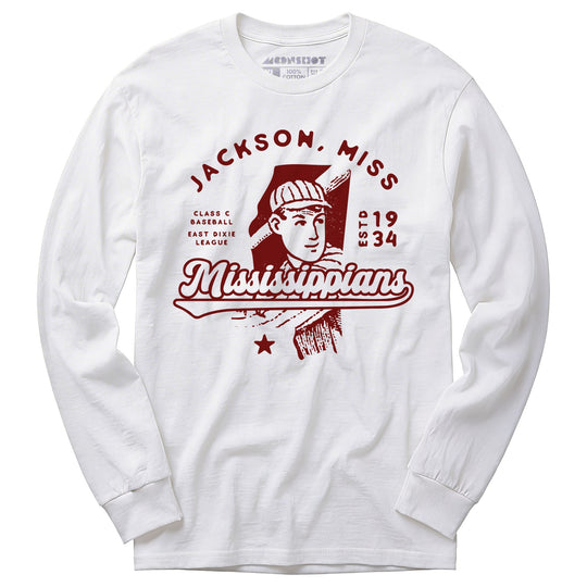 Jackson Mississippians - Mississippi - Vintage Defunct Baseball Teams - Long Sleeve T-Shirt