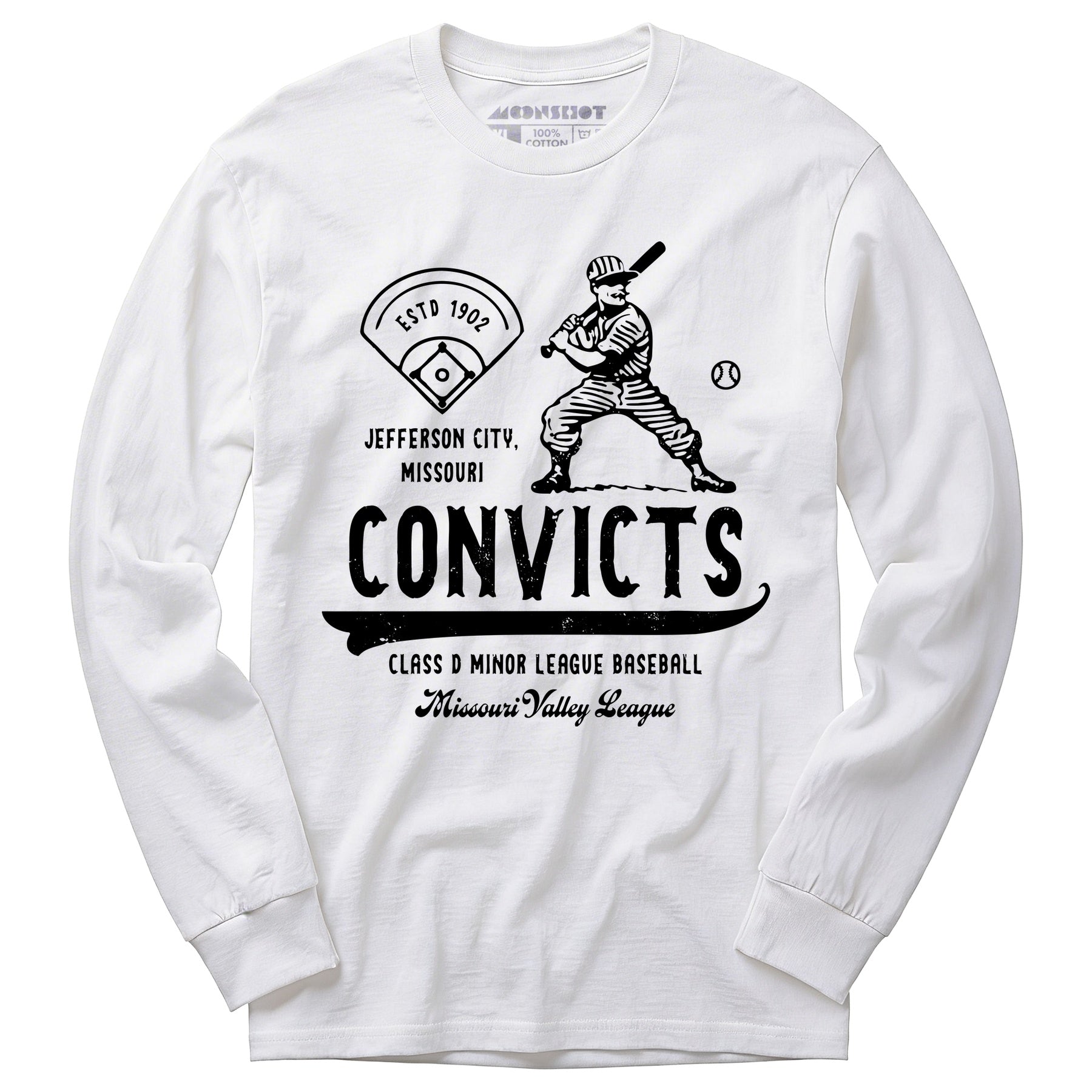 Jefferson City Convicts - Missouri - Vintage Defunct Baseball Teams - Long Sleeve T-Shirt