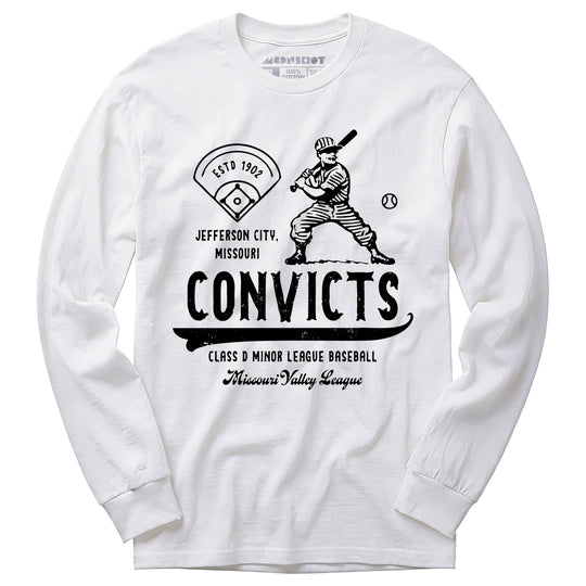 Jefferson City Convicts - Missouri - Vintage Defunct Baseball Teams - Long Sleeve T-Shirt