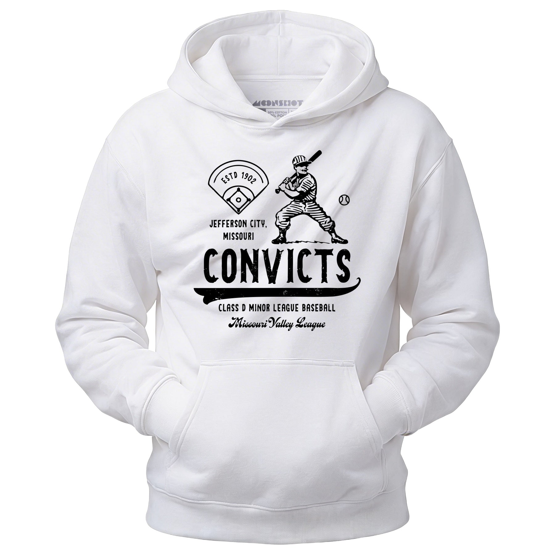 Jefferson City Convicts - Missouri - Vintage Defunct Baseball Teams - Unisex Hoodie