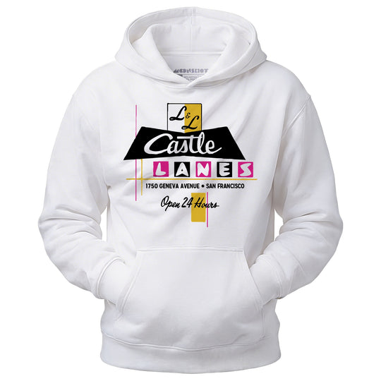 L & L Castle Lanes - San Francisco, CA - Vintage Bowling Alley - Unisex Hoodie