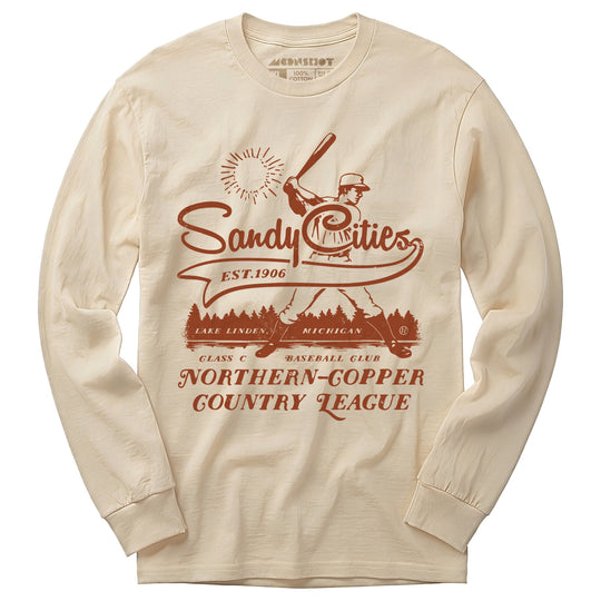 Lake Linden Sandy Cities - Michigan - Vintage Defunct Baseball Teams - Long Sleeve T-Shirt