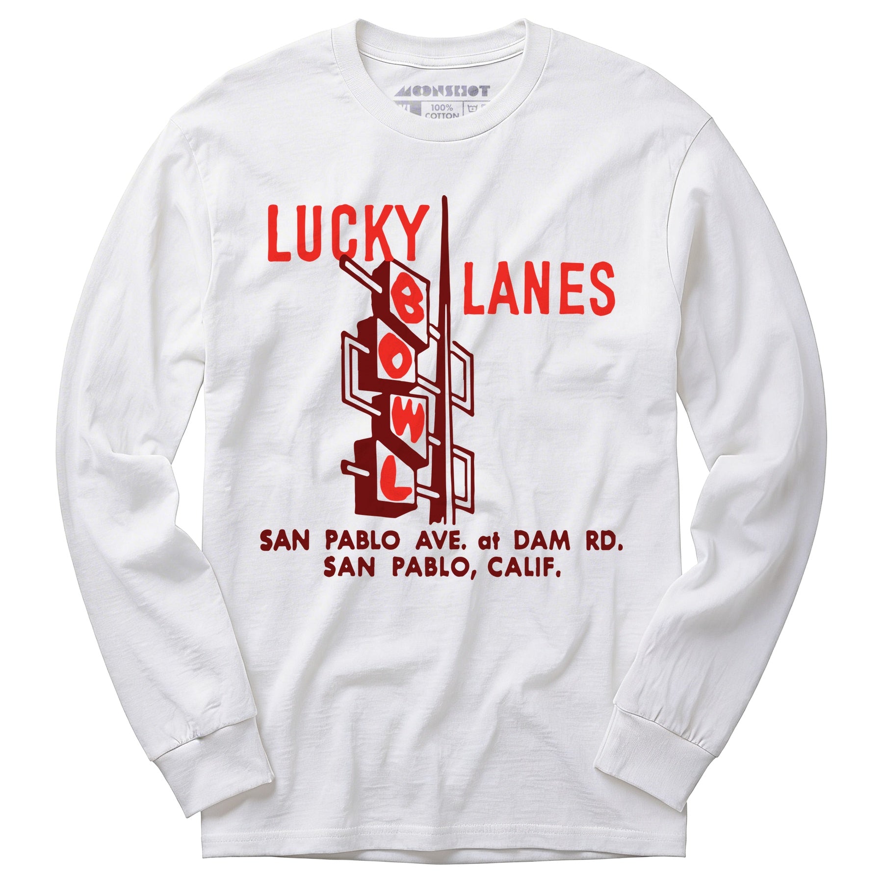 Lucky Lanes - San Pablo, CA - Vintage Bowling Alley - Long Sleeve T-Shirt