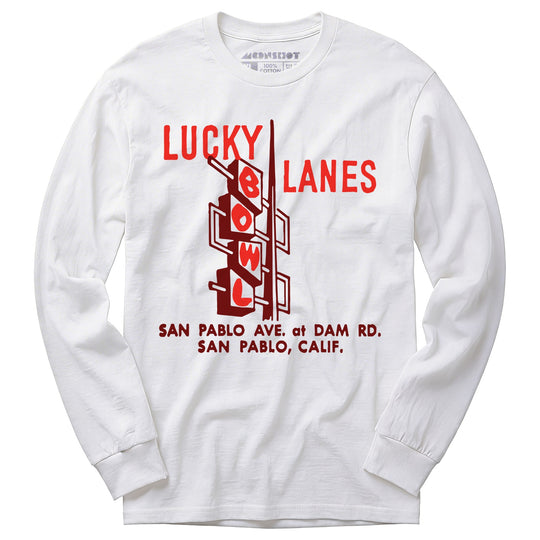 Lucky Lanes - San Pablo, CA - Vintage Bowling Alley - Long Sleeve T-Shirt