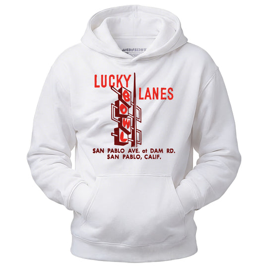 Lucky Lanes - San Pablo, CA - Vintage Bowling Alley - Unisex Hoodie