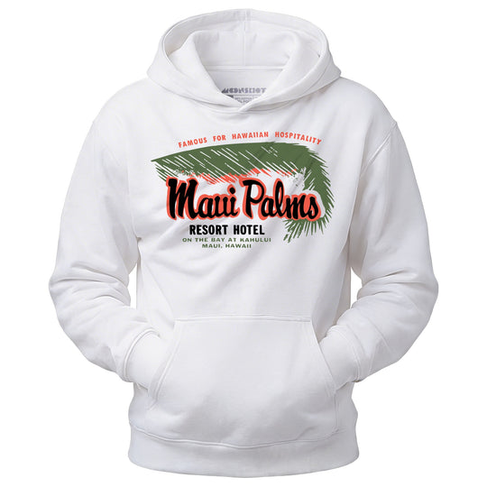 Maui Palms - Hawaii - Vintage Resort Hotel - Unisex Hoodie