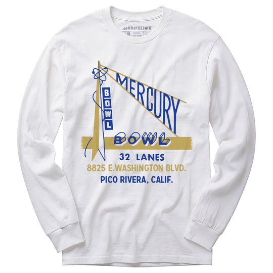 Mercury Bowl - Pico Rivera, CA - Vintage Bowling Alley - Long Sleeve T-Shirt