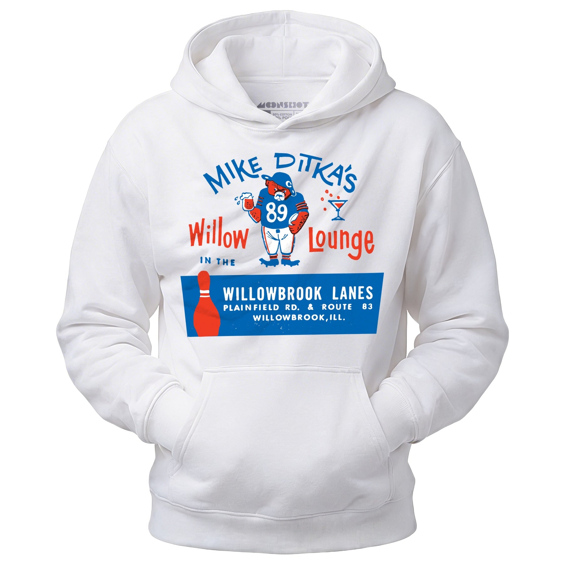 Mike Ditka's Willow Lounge - Willowbrook, IL - Vintage Bowling Alley - Unisex Hoodie