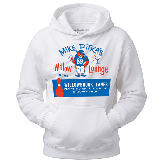 Mike Ditka's Willow Lounge - Willowbrook, IL - Vintage Bowling Alley - Unisex Hoodie