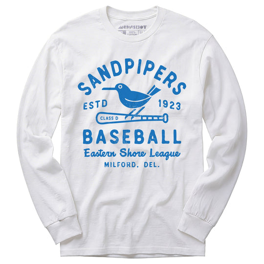 Milford Sandpipers - Delaware - Vintage Defunct Baseball Teams - Long Sleeve T-Shirt