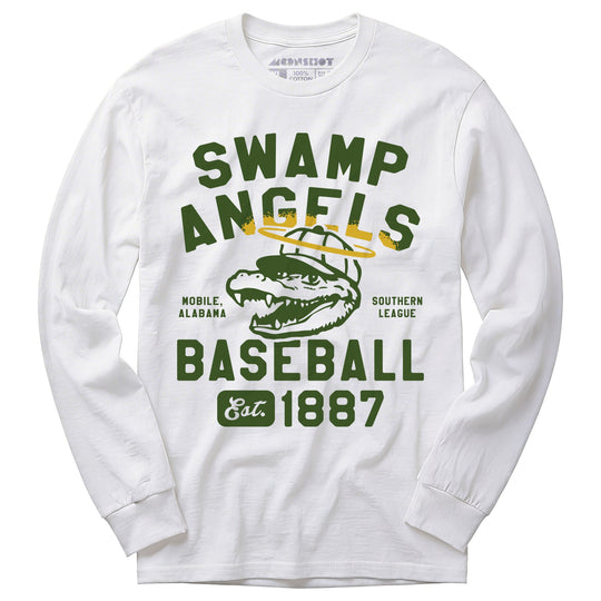 Mobile Swamp Angels - Alabama - Vintage Defunct Baseball Teams - Long Sleeve T-Shirt