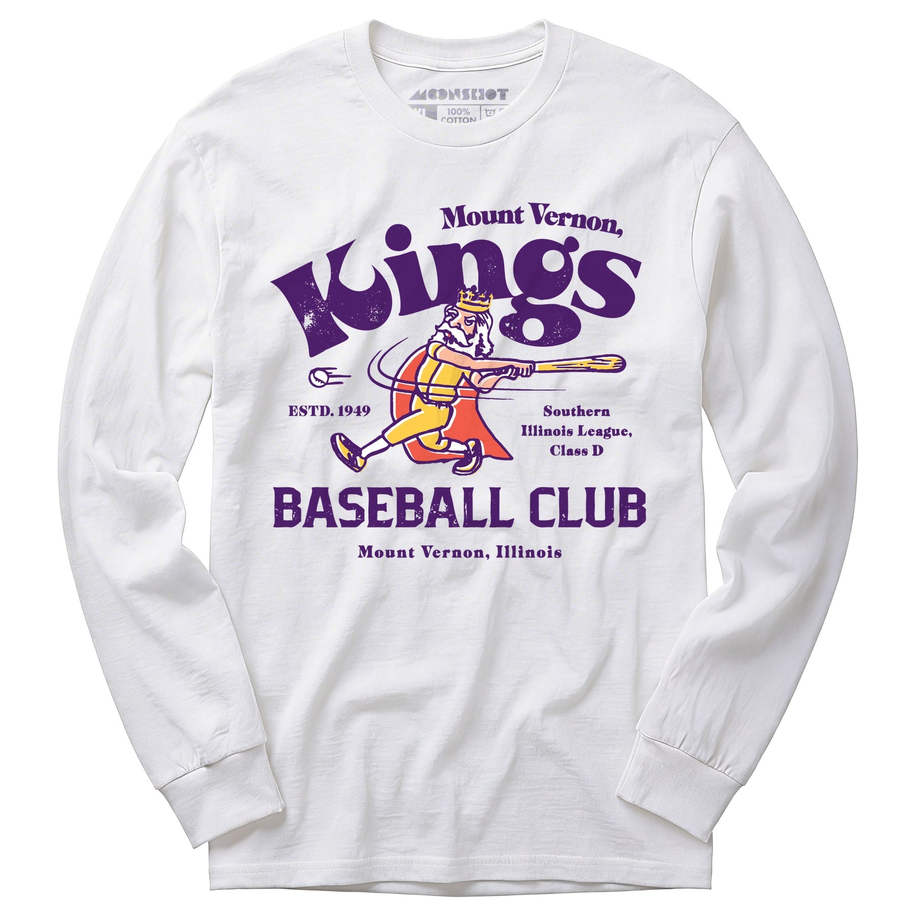Mount Vernon Kings - Illinois - Vintage Defunct Baseball Teams - Long Sleeve T-Shirt