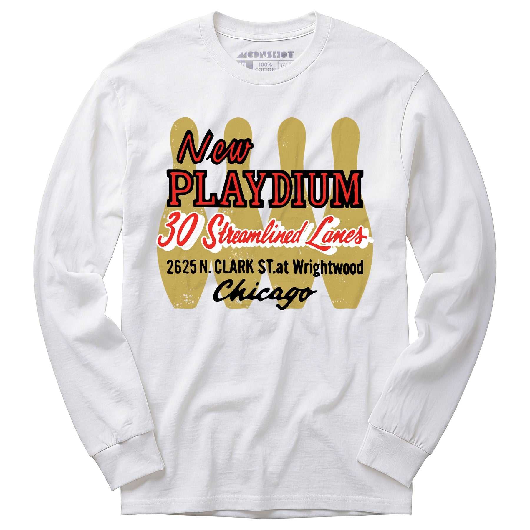 New Playdium - Chicago, IL - Vintage Bowling Alley - Long Sleeve T-Shirt