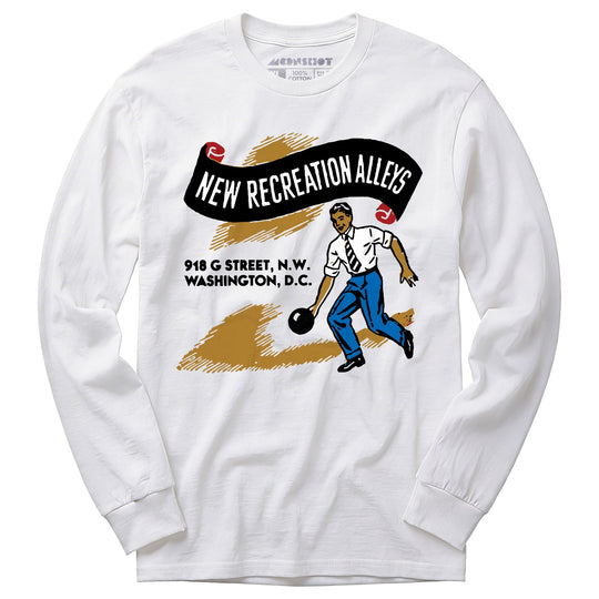 New Recreation Alleys - Washington D.C. - Vintage Bowling Alley - Long Sleeve T-Shirt