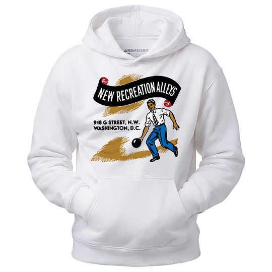 New Recreation Alleys - Washington D.C. - Vintage Bowling Alley - Unisex Hoodie