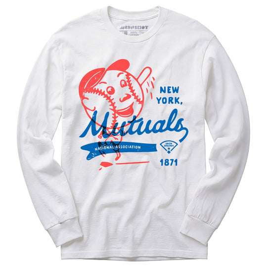 New York Mutuals - Vintage Defunct Baseball Teams - Long Sleeve T-Shirt
