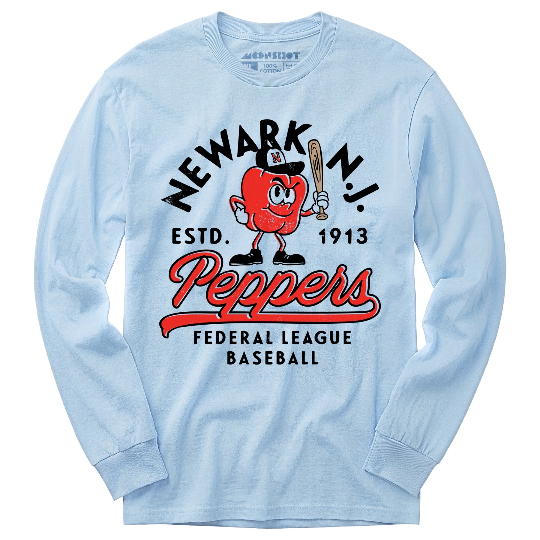 Newark Peppers - New Jersey - Vintage Defunct Baseball Teams - Long Sleeve T-Shirt