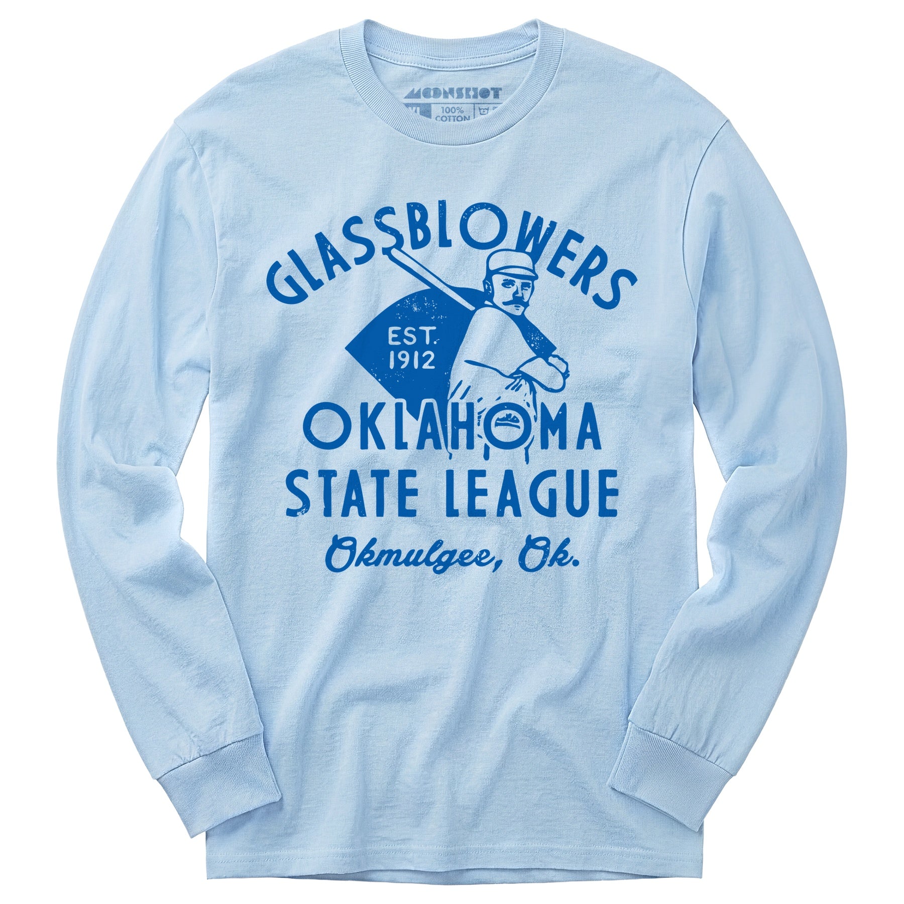 Okmulgee Glassblowers - Oklahoma - Vintage Defunct Baseball Teams - Long Sleeve T-Shirt