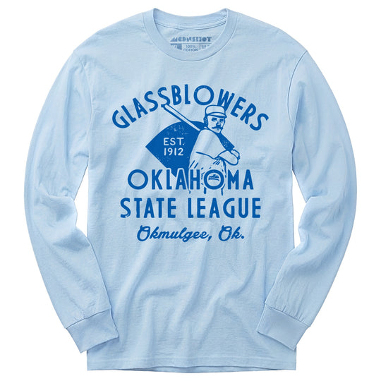 Okmulgee Glassblowers - Oklahoma - Vintage Defunct Baseball Teams - Long Sleeve T-Shirt