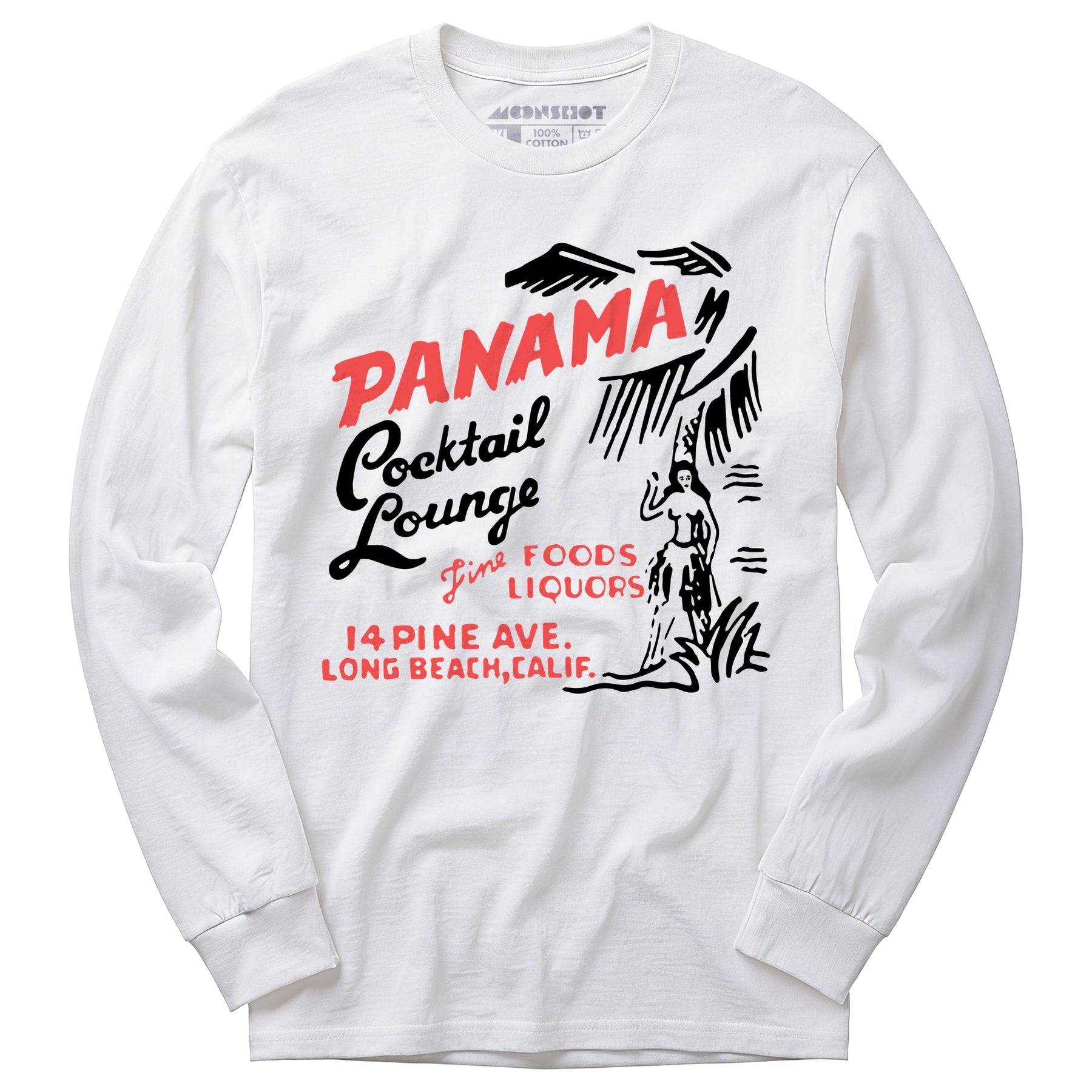 Panama Cocktail Lounge v2 - Long Beach, CA - Vintage Tiki Bar - Long Sleeve T-Shirt