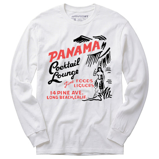 Panama Cocktail Lounge v2 - Long Beach, CA - Vintage Tiki Bar - Long Sleeve T-Shirt