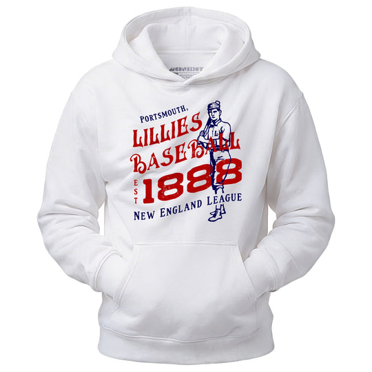 Portsmouth Lillies - New Hampshire - Vintage Defunct Baseball Teams - Unisex Hoodie