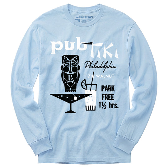Pub Tiki - Philadelphia, PA - Vintage Tiki Bar - Long Sleeve T-Shirt