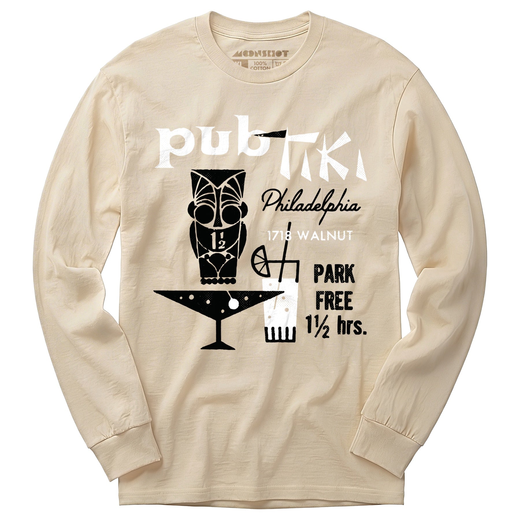 Pub Tiki - Philadelphia, PA - Vintage Tiki Bar - Long Sleeve T-Shirt