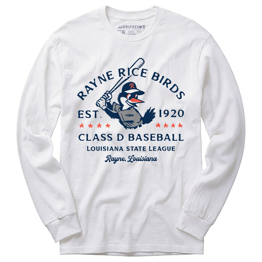 Rayne Rice Birds - Louisiana - Vintage Defunct Baseball Teams - Long Sleeve T-Shirt