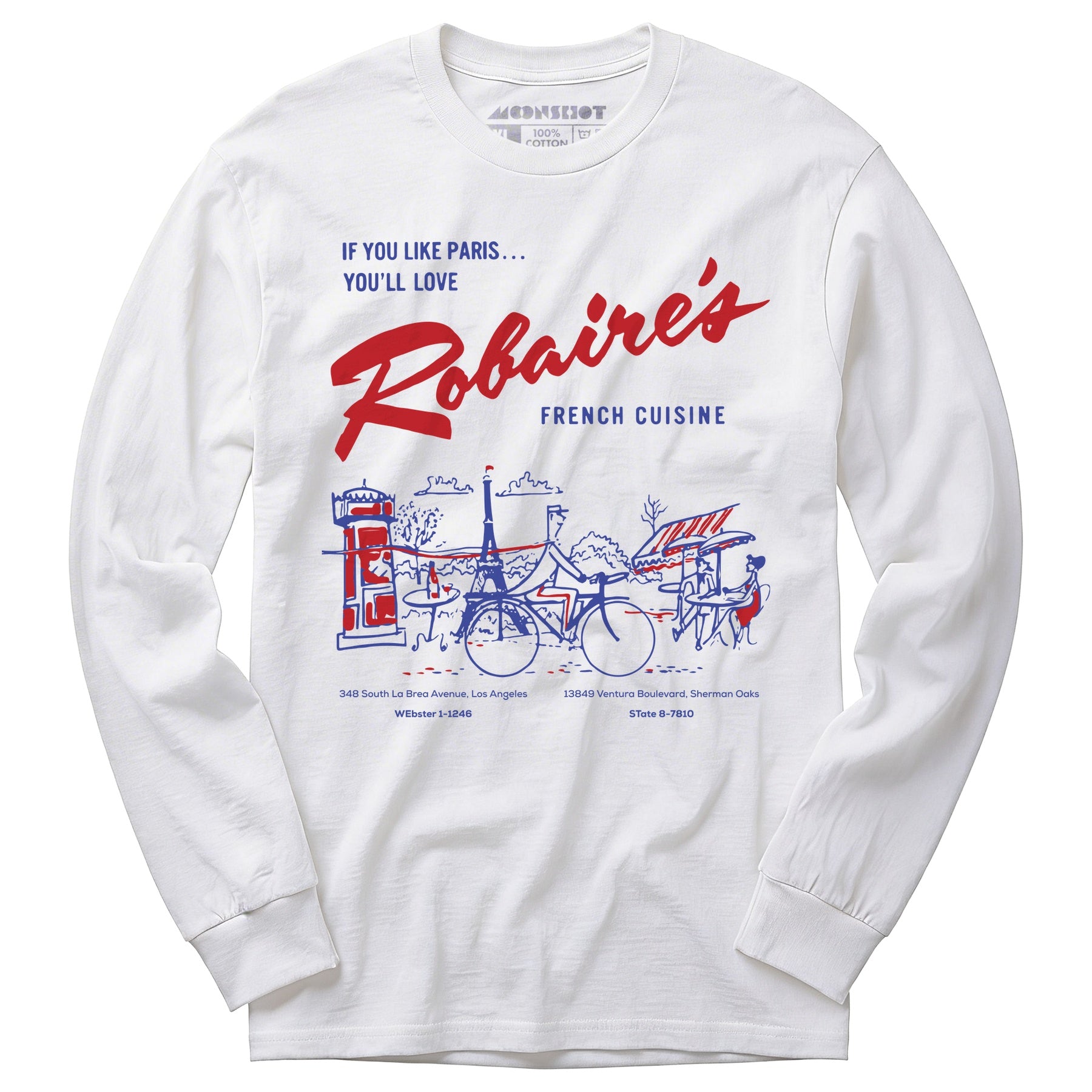 Robaire's French Cuisine - Los Angeles, CA - Vintage Restaurant - Long Sleeve T-Shirt