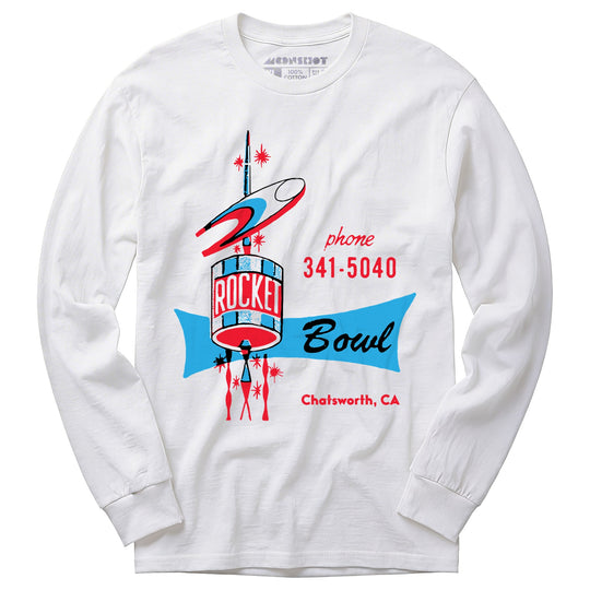 Rocket Bowl - Chatsworth, CA - Vintage Bowling Alley - Long Sleeve T-Shirt