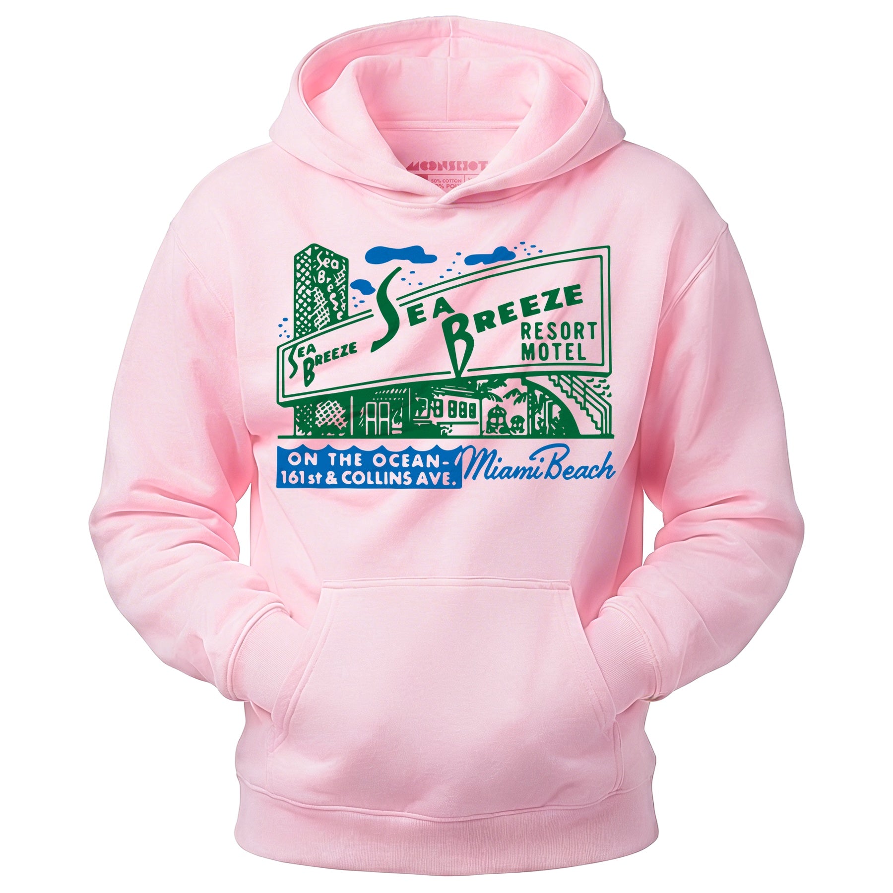 Sea Breeze - Miami, FL - Vintage Motel - Unisex Hoodie