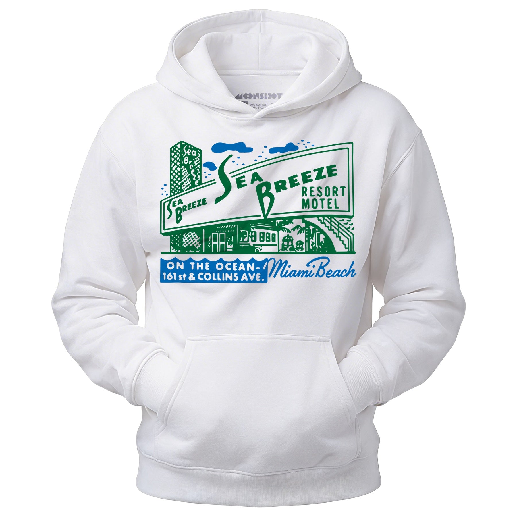 Sea Breeze - Miami, FL - Vintage Motel - Unisex Hoodie